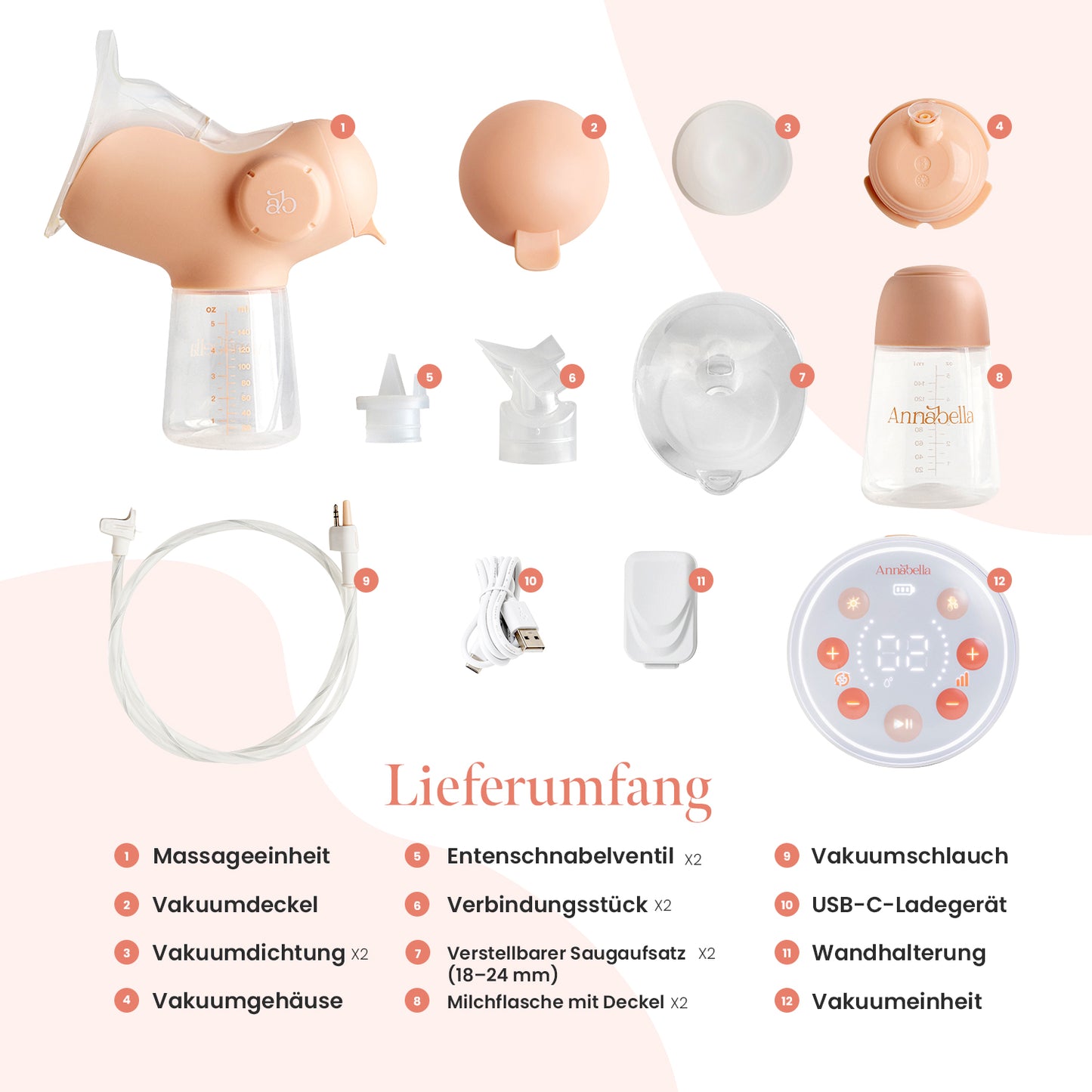 Annabella Dubbele Elektrische Borstkolf - 18-24mm maat + Gratis Bh